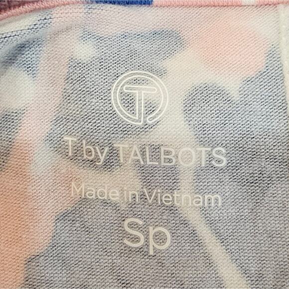 T by Talbots Floral V Neck and Capped Short Sleeve Tee Small Petite - Picture 3 of 7